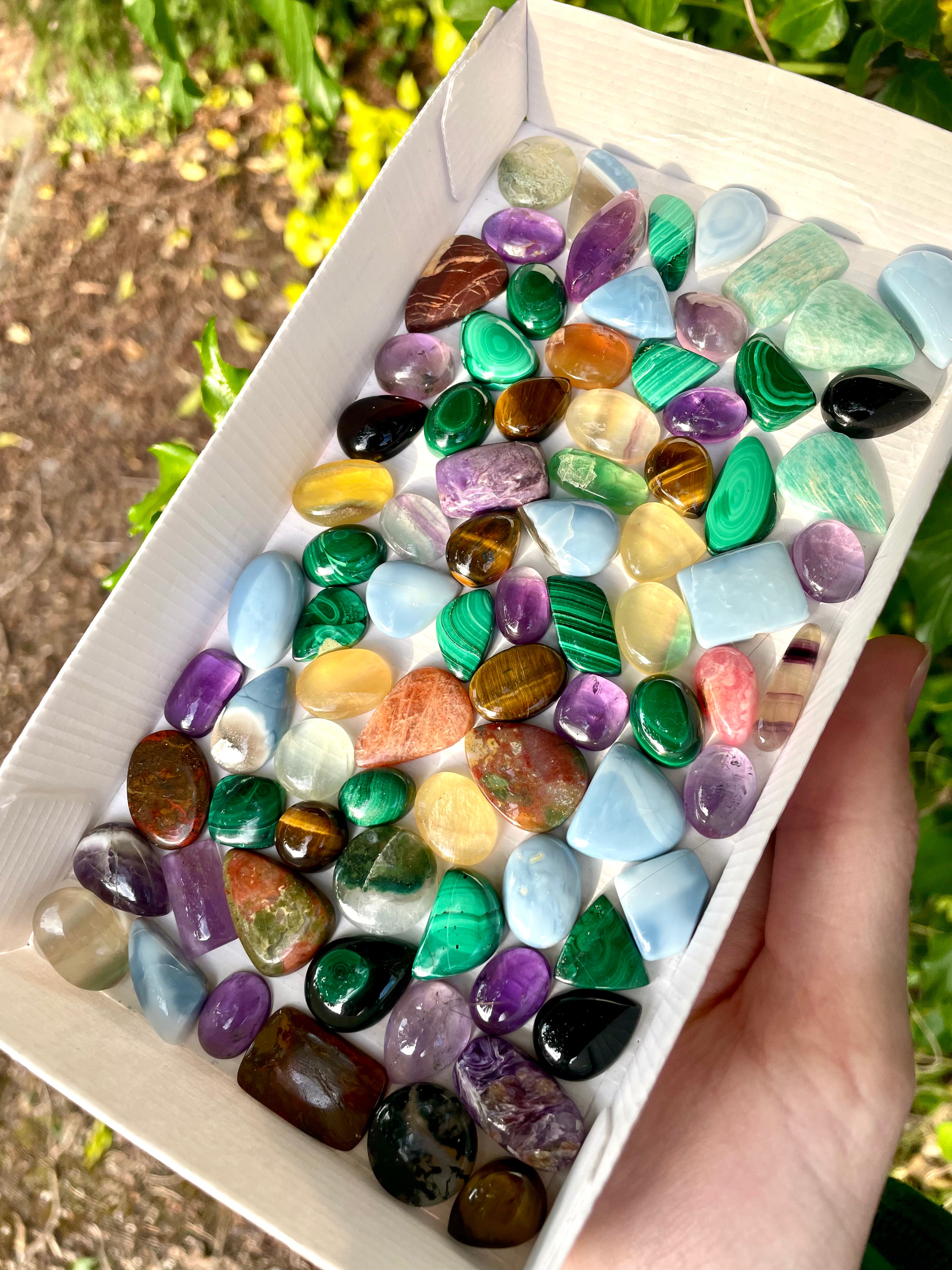 6 x Natural Crystal Cabochons Quality Cabochon Stones