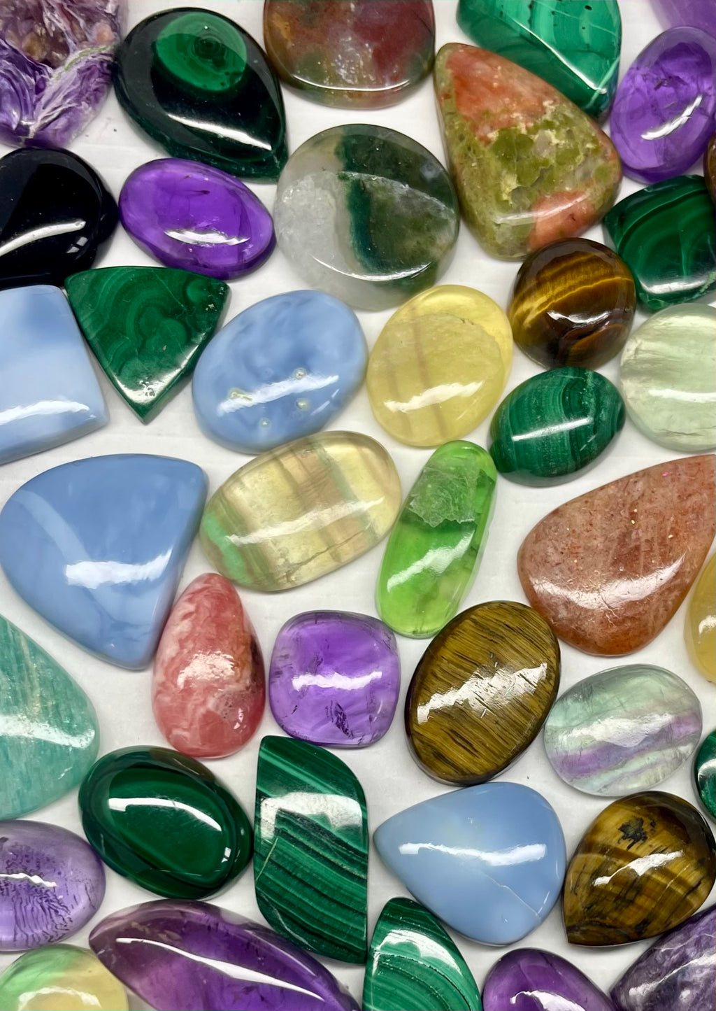6 x Natural Crystal Cabochons Quality Cabochon Stones