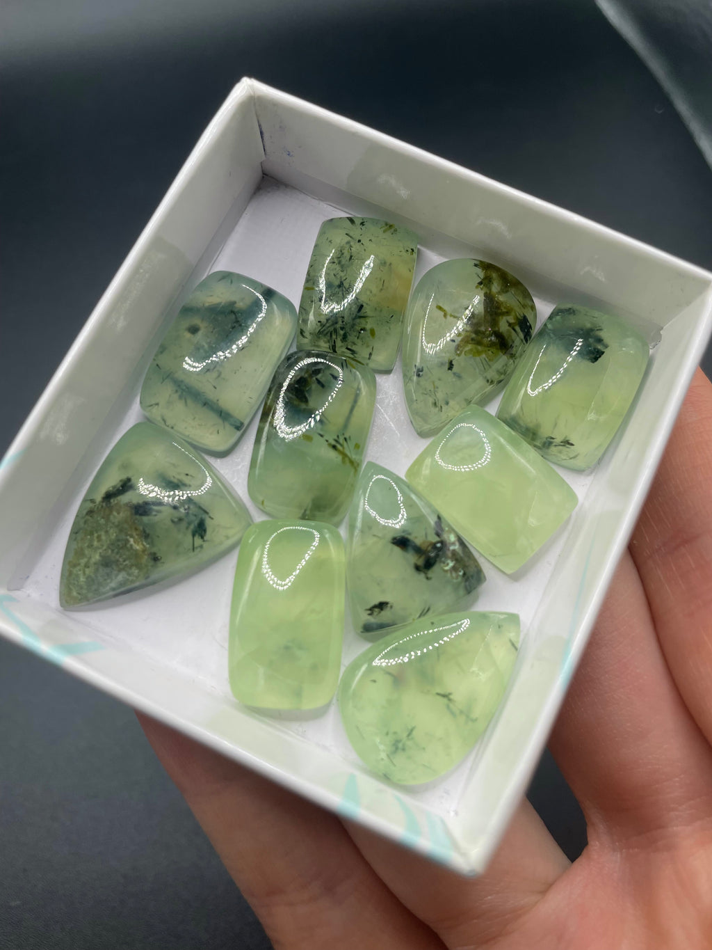 Prehnite Cabochon Selection Box