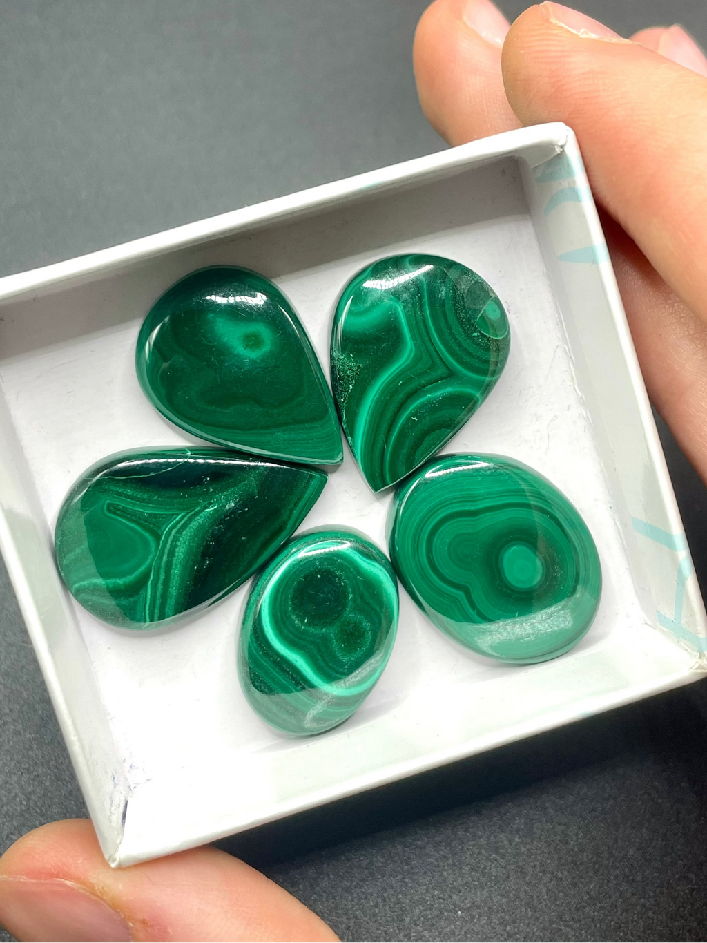 Malachite Cabochon Selection Box