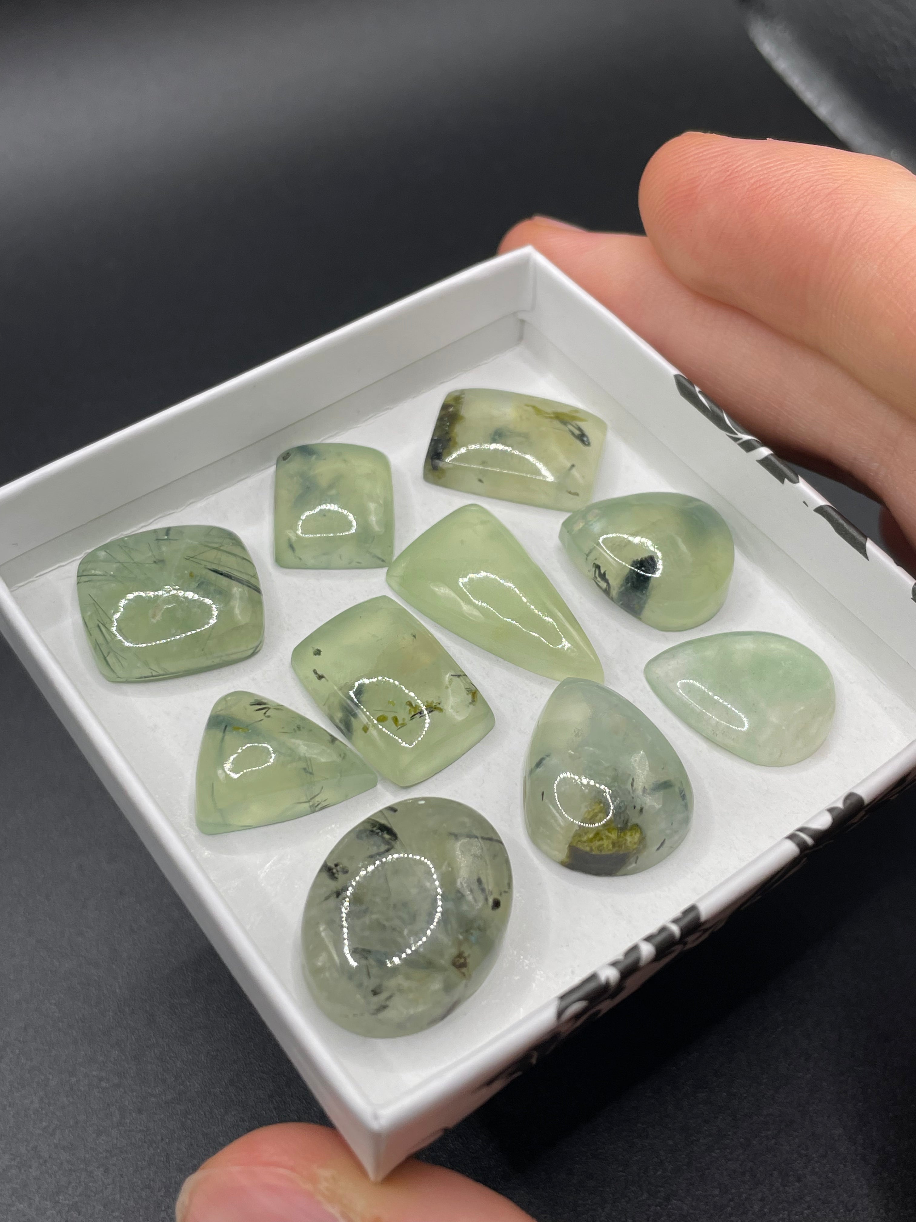 Prehnite Cabochon Selection Box