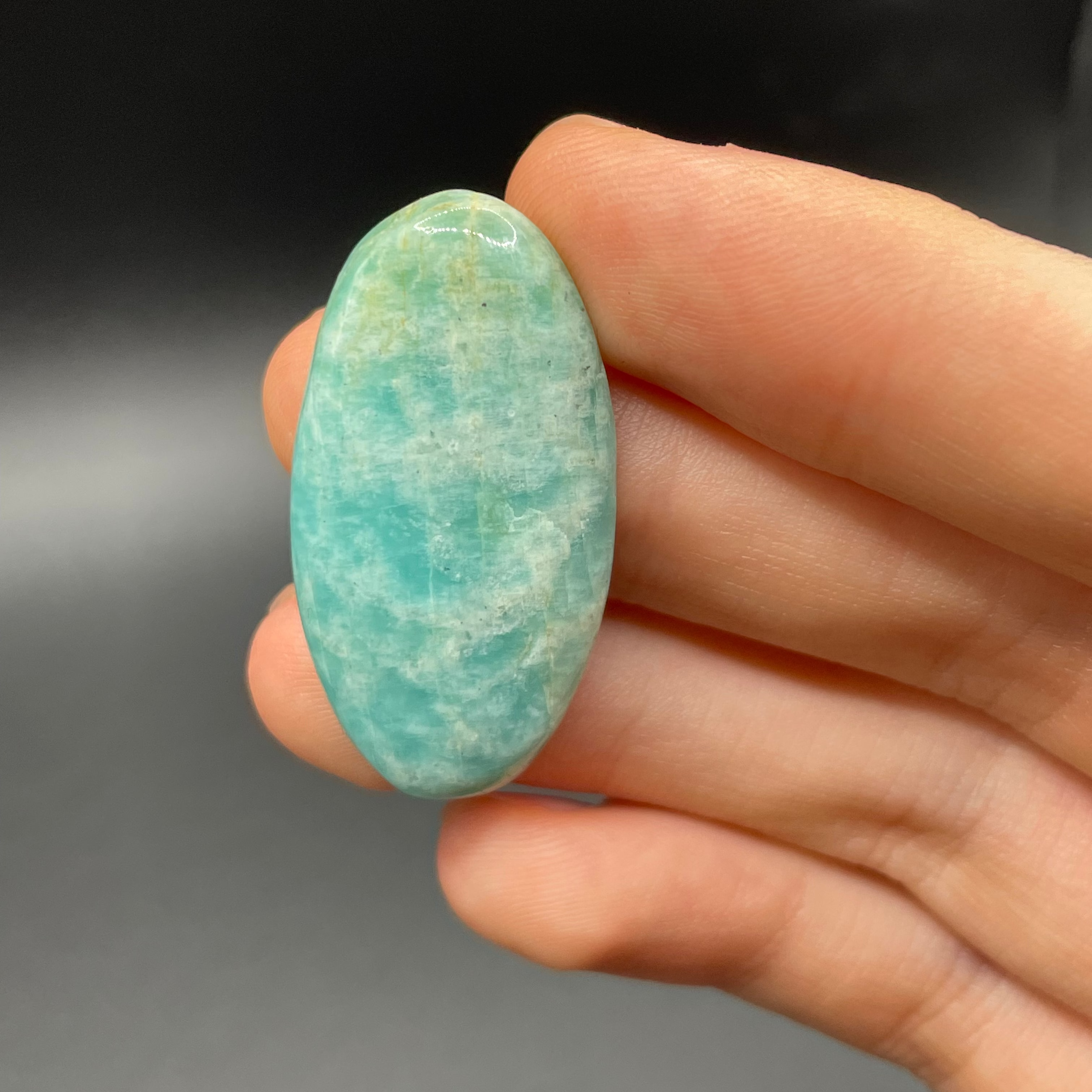 Large Green Amazonite Oval Cabochon