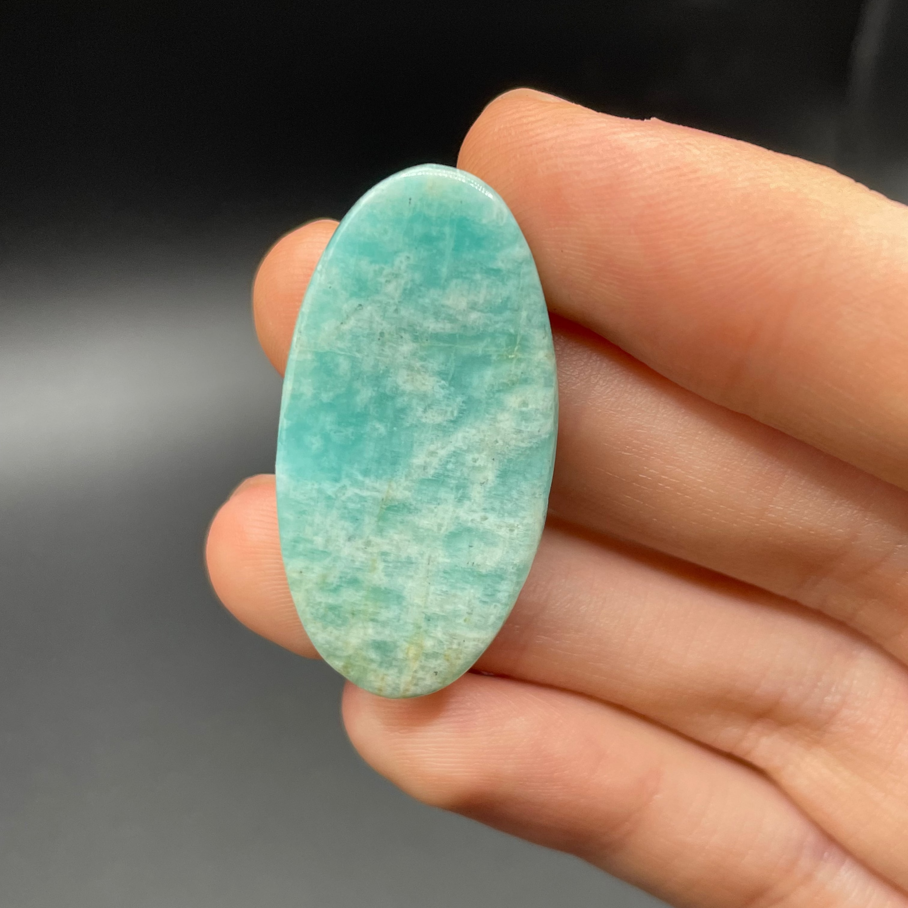 Large Green Amazonite Oval Cabochon